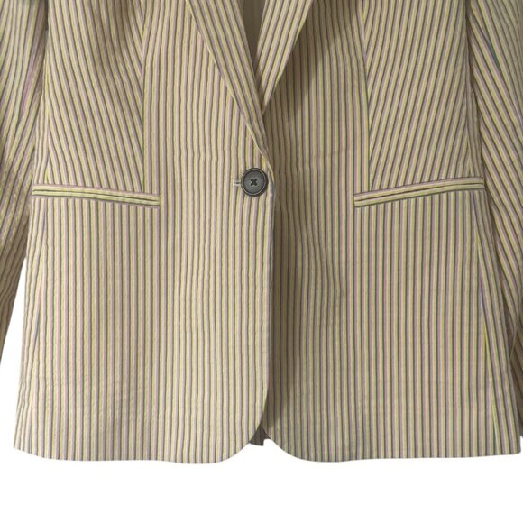 J. Crew Parke Classic Blazer In Seersucker Multicolor Stripe Size 8 - Picture 7 of 13
